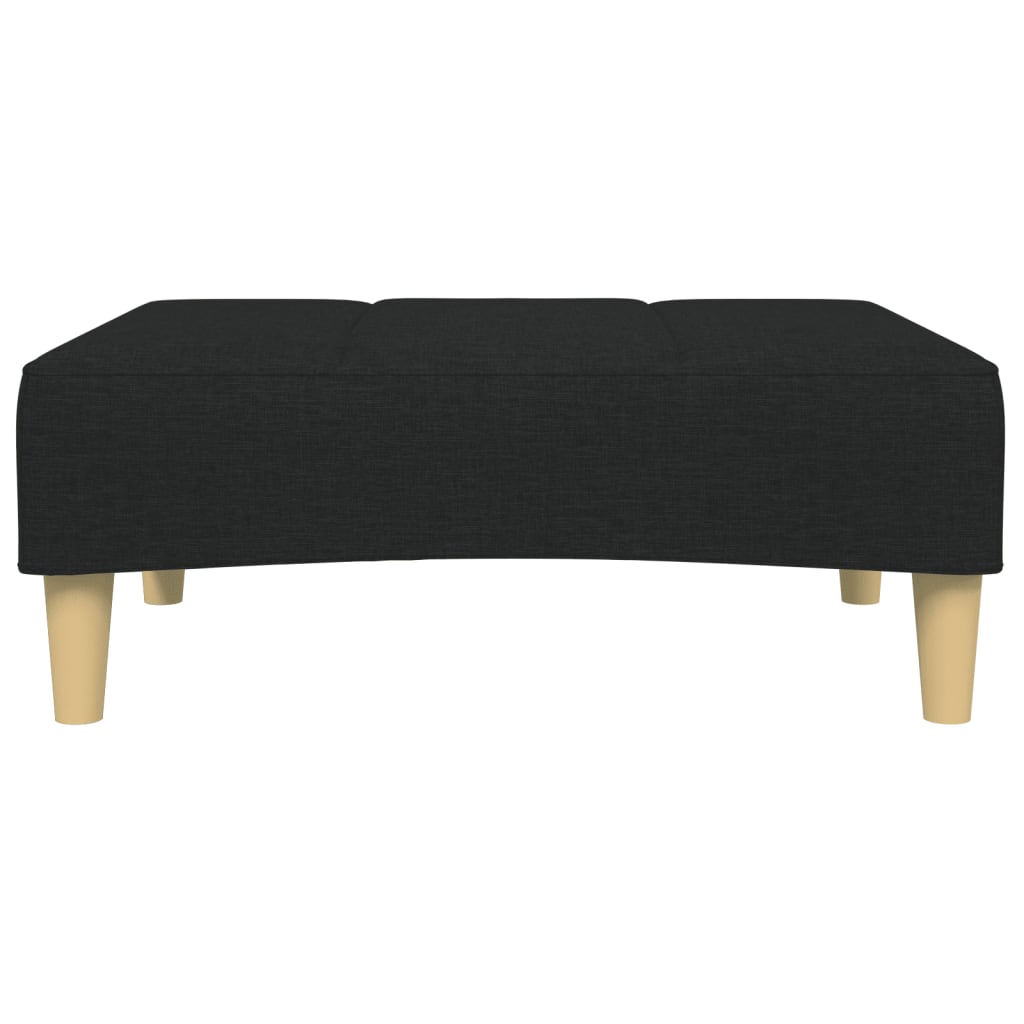 Sofá-cama de 2 lugares com apoio de pés tecido preto