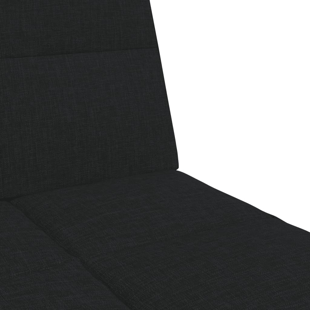 Sofá-cama de 2 lugares com apoio de pés tecido preto