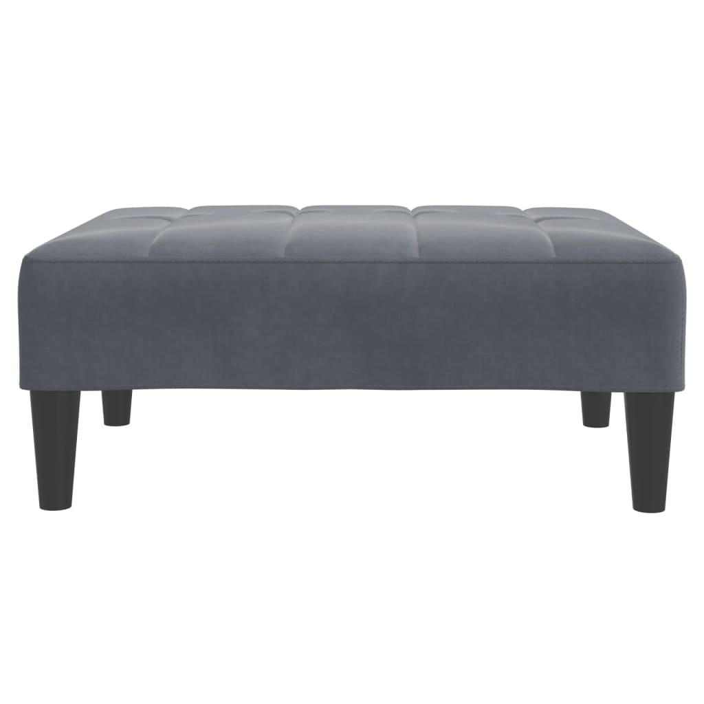 Sofá-cama 2 lugares c/ apoio de pés veludo cinzento-escuro