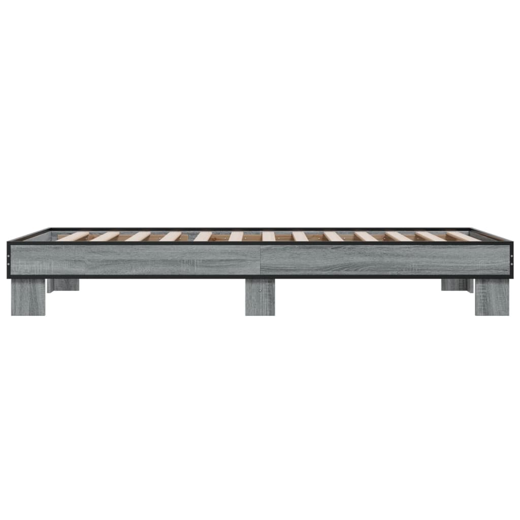 Estrutura cama 100x200 cm derivados madeira/metal cinza sonoma