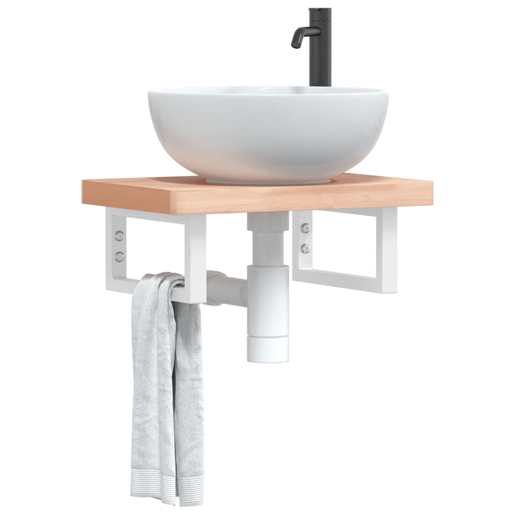 Suportes de prateleira p/ lavatório 2 pcs aço retangular branco