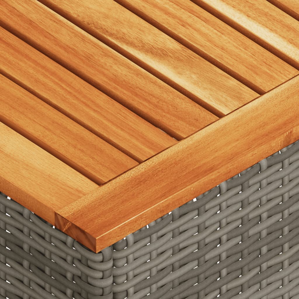 2 pcs conj. sofás de jardim c/ almofadões vime PE/acácia cinza