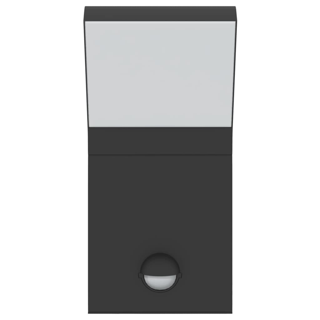 Candeeiro parede LED exterior c/ sensor alumínio fundido preto