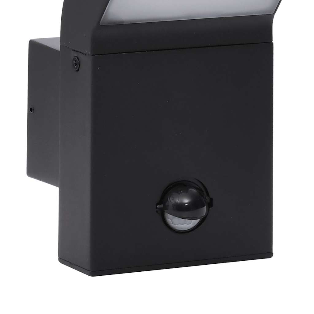 Candeeiro parede LED exterior c/ sensor alumínio fundido preto