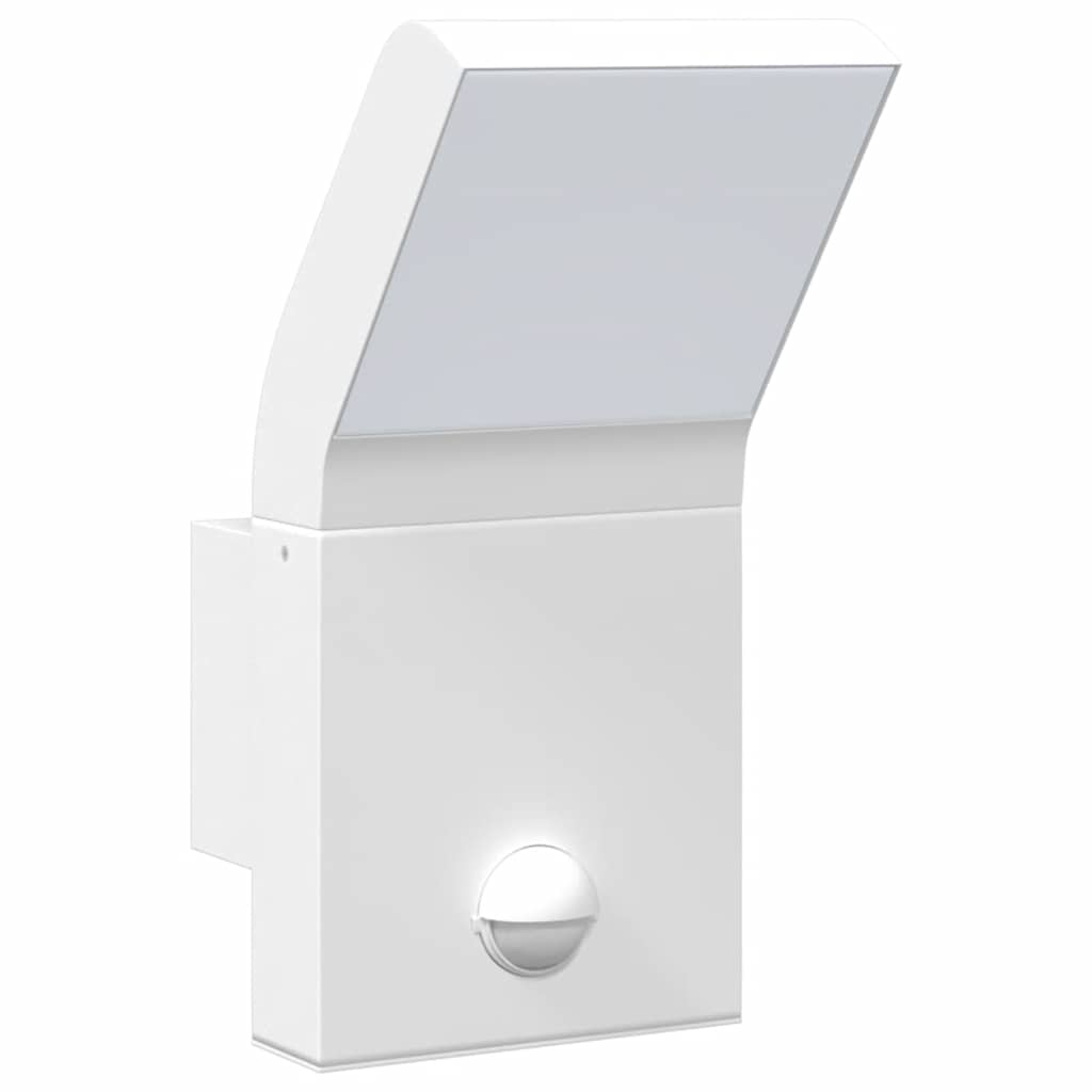 Candeeiro parede LED exterior c/ sensor alumínio fundido branco