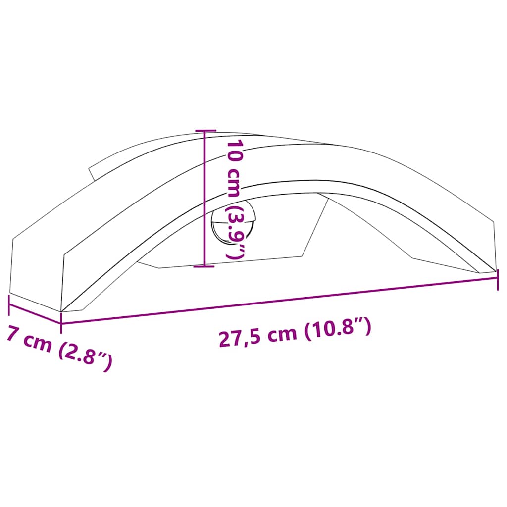 Candeeiros parede LED exterior c/ sensor 2 pcs alumínio preto