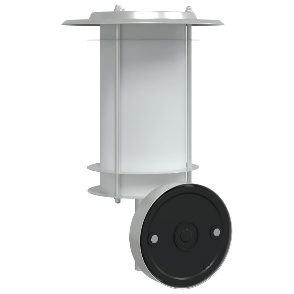 Candeeiro de parede para exterior aço inoxidável prateado