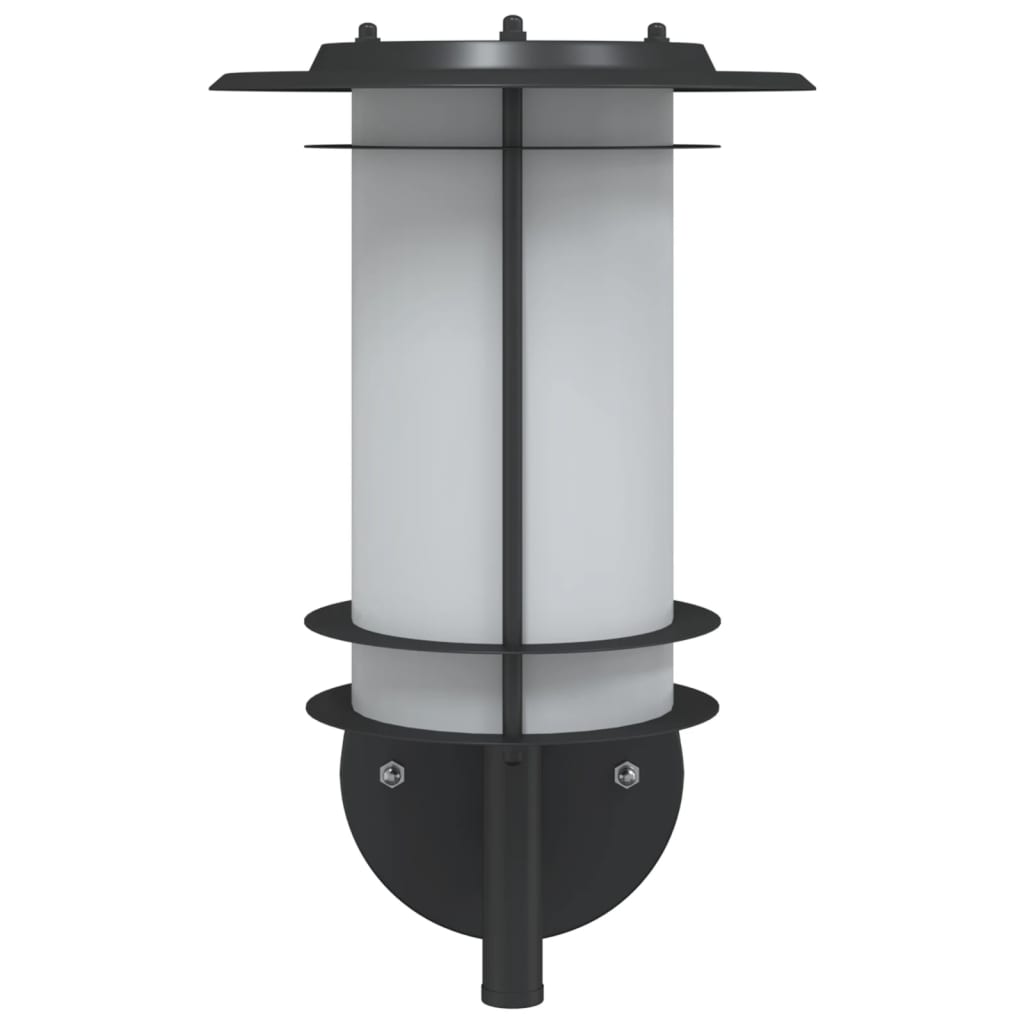 Candeeiro de parede para exterior aço inoxidável preto