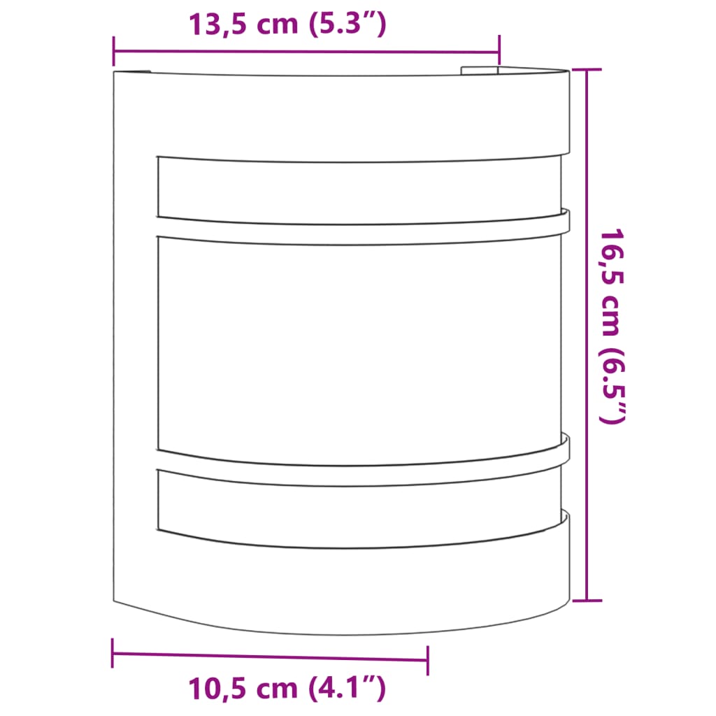 Candeeiro de parede para exterior aço inoxidável preto