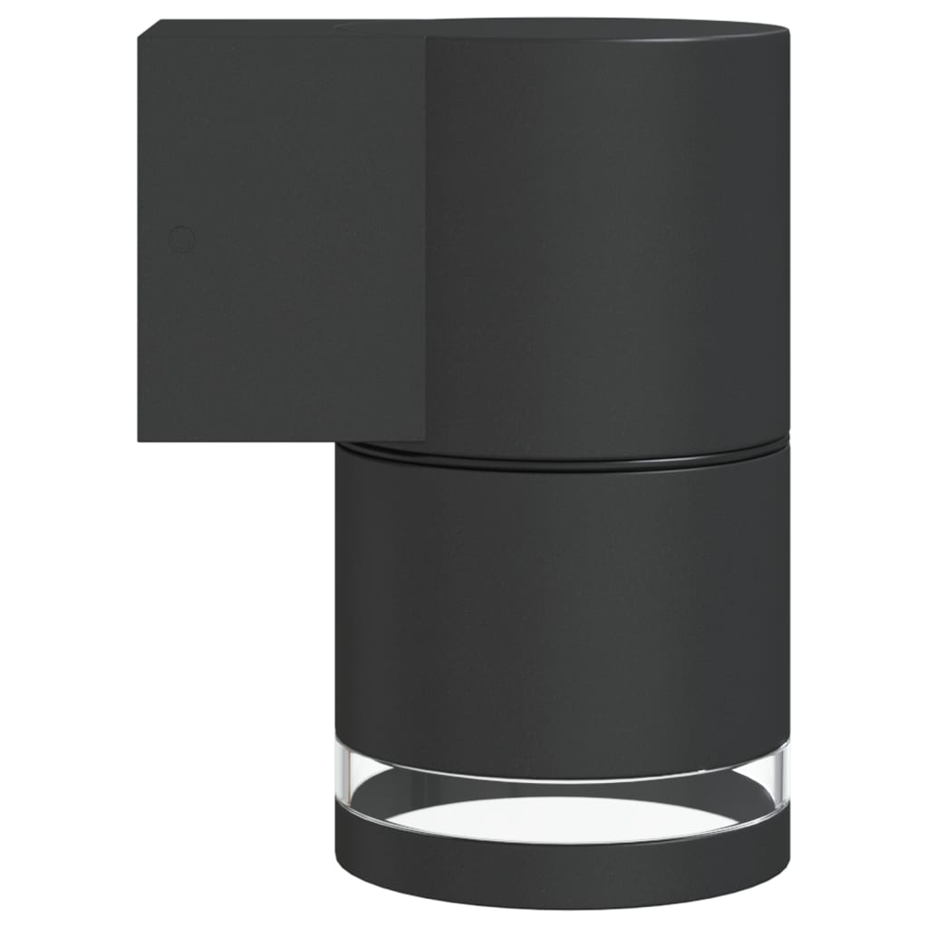 Candeeiros de parede para exterior 2 pcs alumínio fundido preto