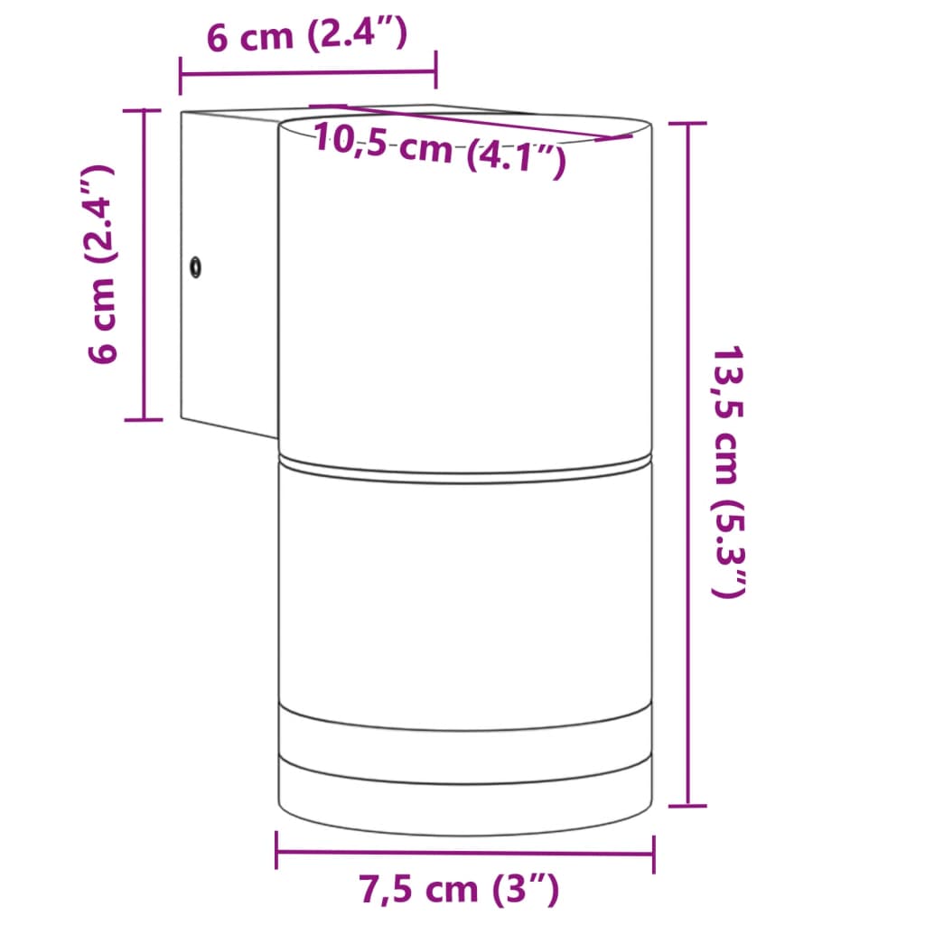 Candeeiros de parede para exterior 2 pcs alumínio fundido preto