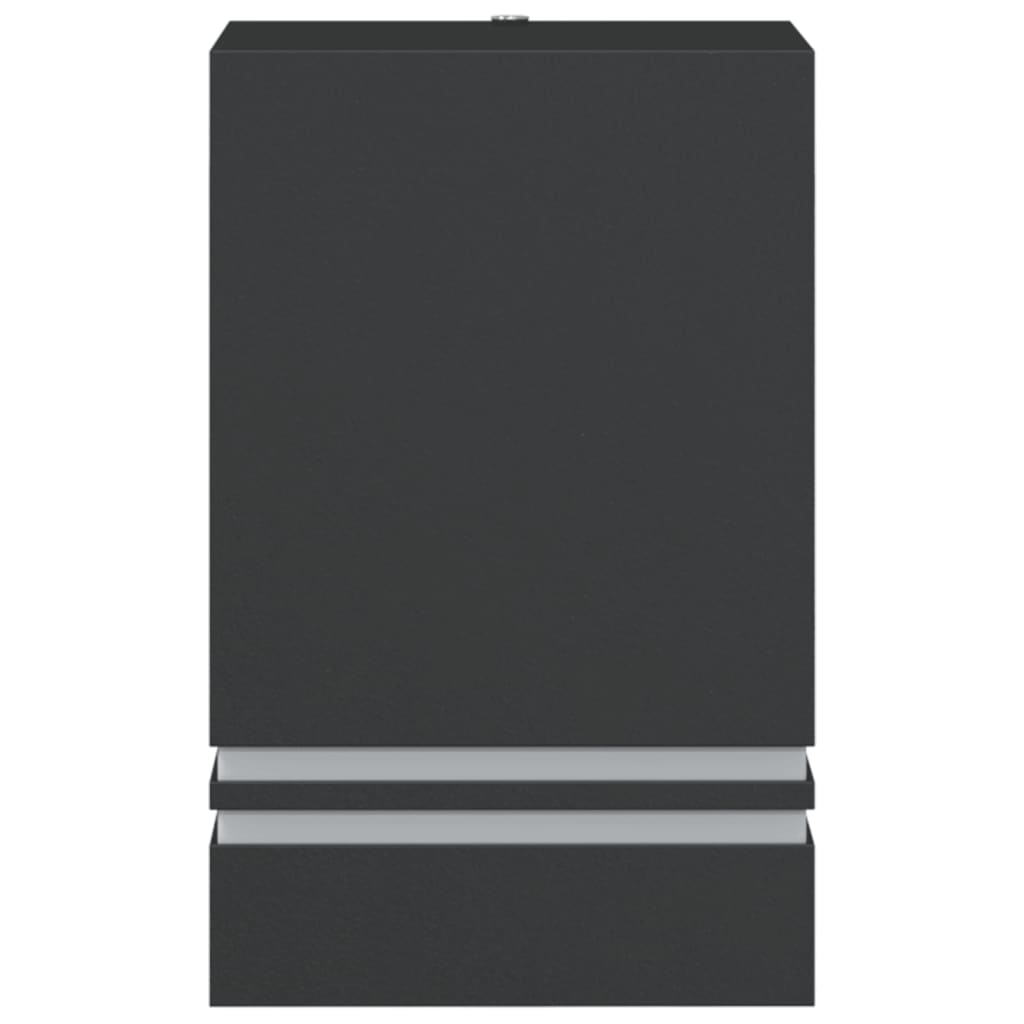 Candeeiro de parede para exterior aço inoxidável preto