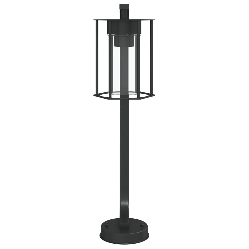 Candeeiro de chão para exterior 60 cm aço inoxidável preto
