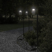 Candeeiro de chão para exterior 100 cm aço inoxidável preto