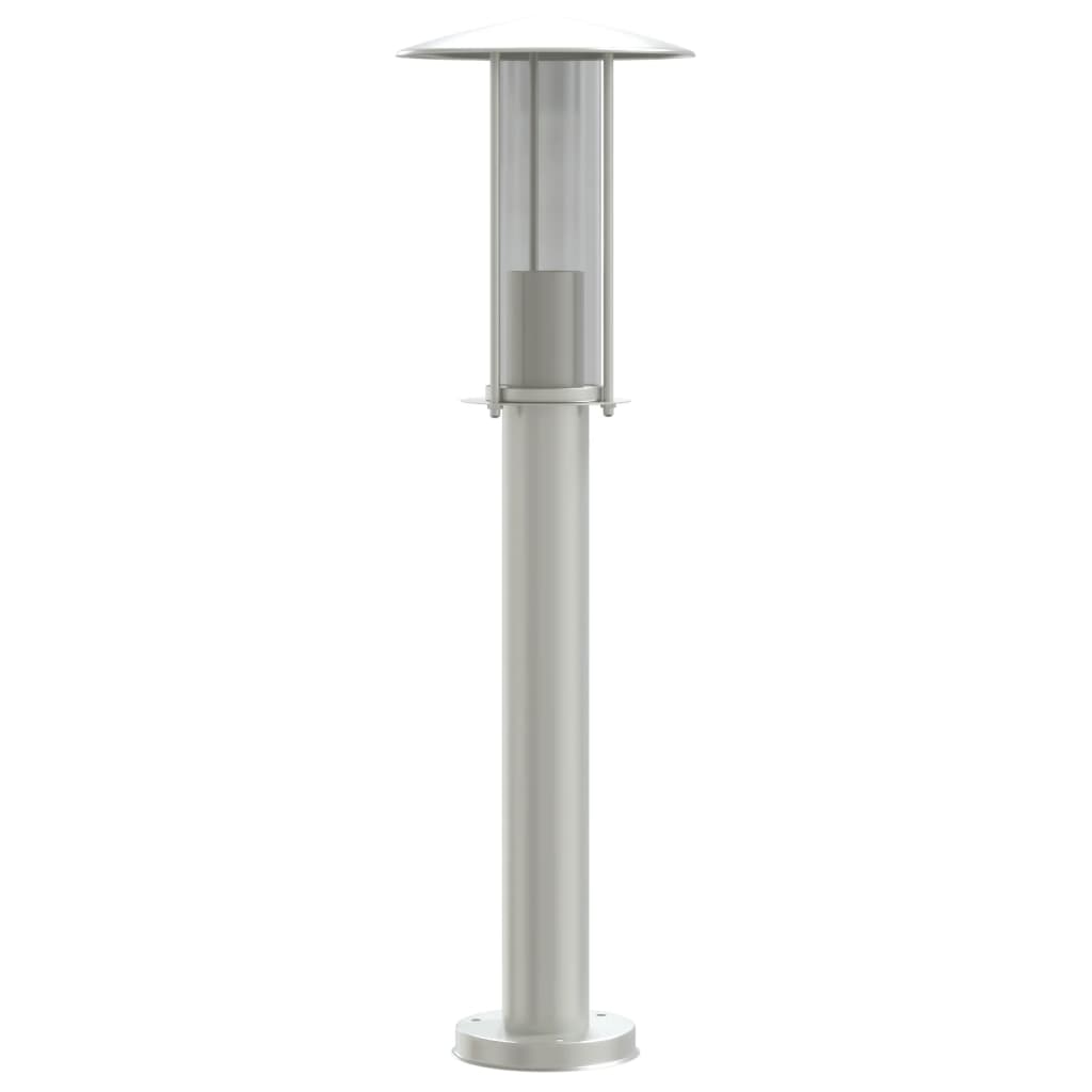 Candeeiro de chão para exterior 60 cm aço inoxidável prateado