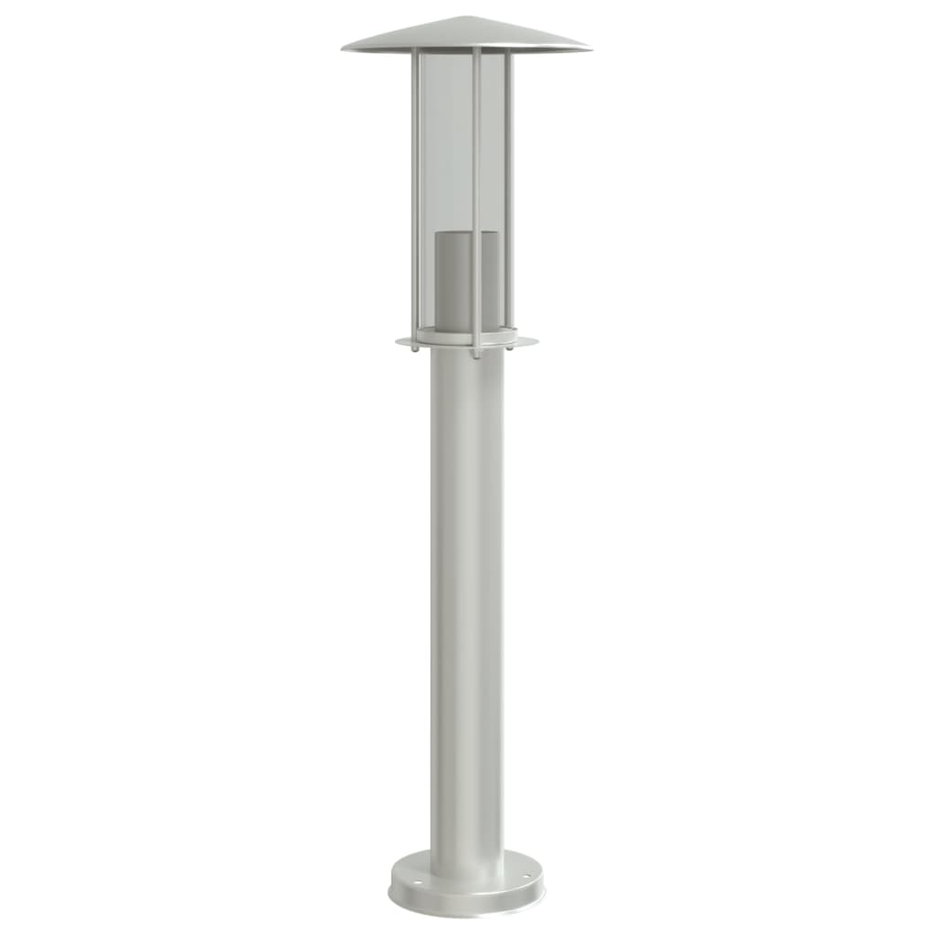 Candeeiro de chão para exterior 60 cm aço inoxidável prateado