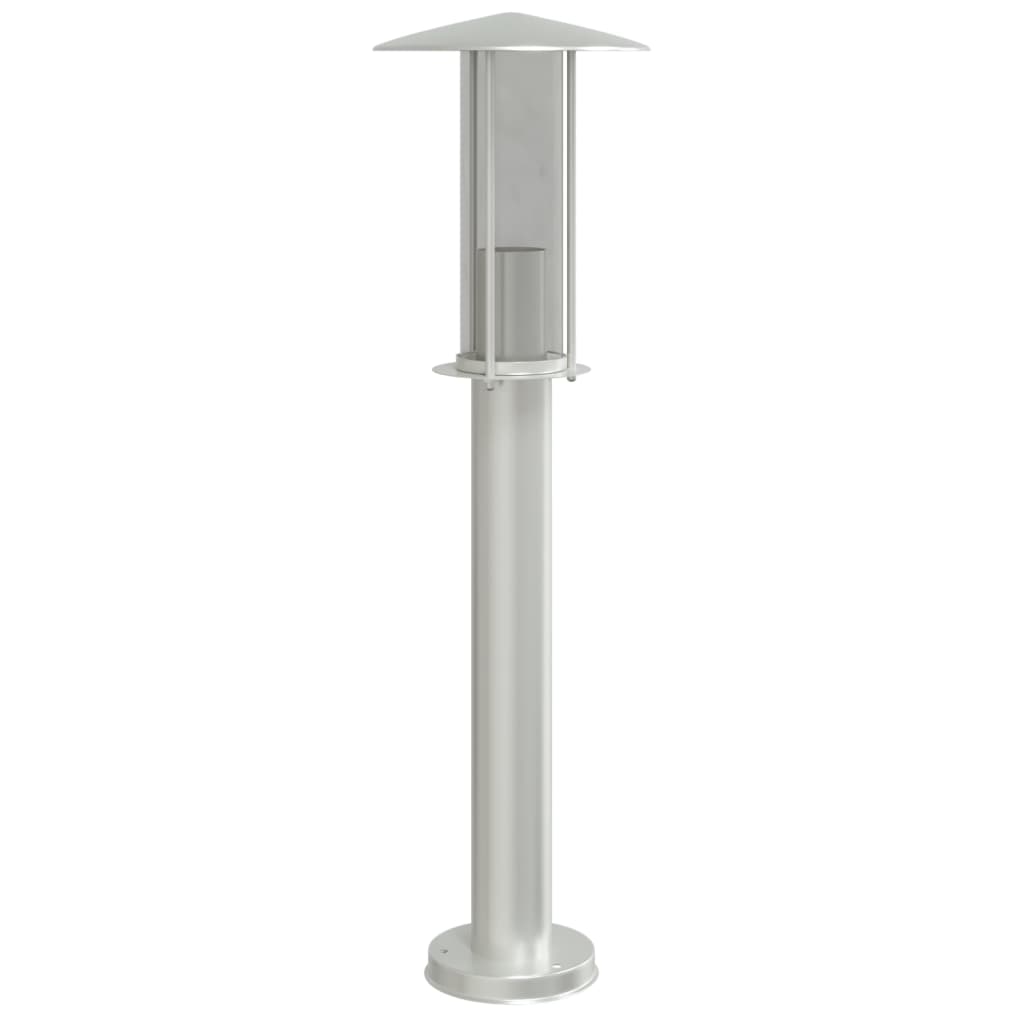 Candeeiro de chão para exterior 60 cm aço inoxidável prateado
