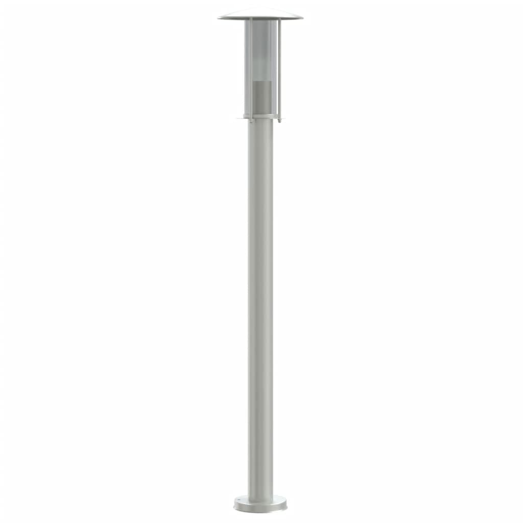 Candeeiro de chão para exterior 100 cm aço inoxidável prateado