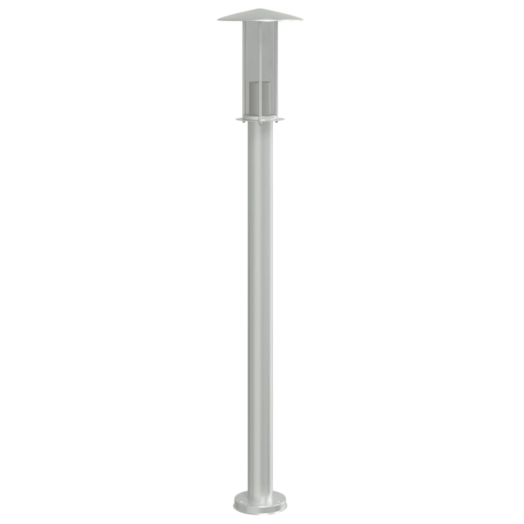 Candeeiro de chão para exterior 3 pcs 100 cm aço inox. prateado