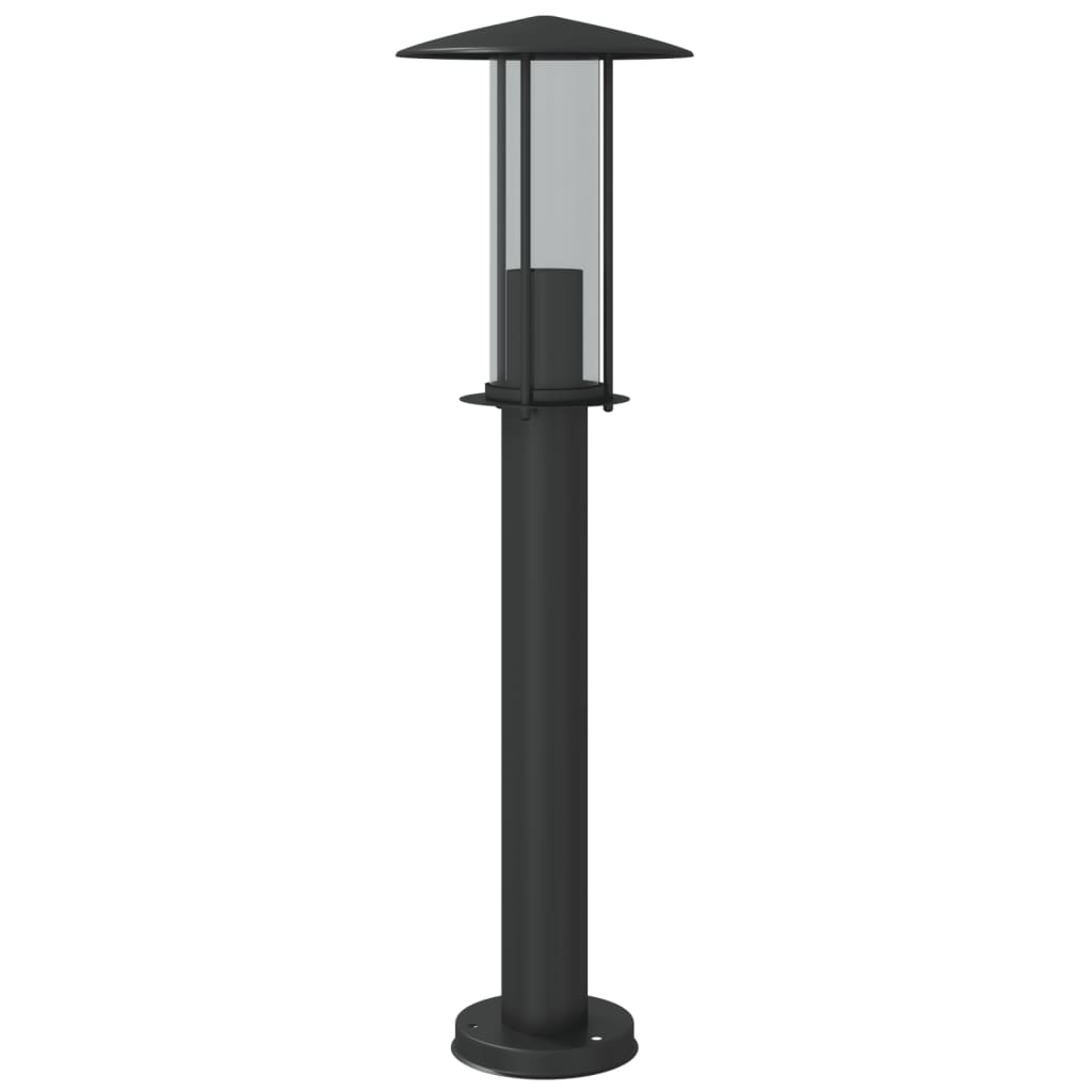 Candeeiro de chão para exterior 60 cm aço inoxidável preto
