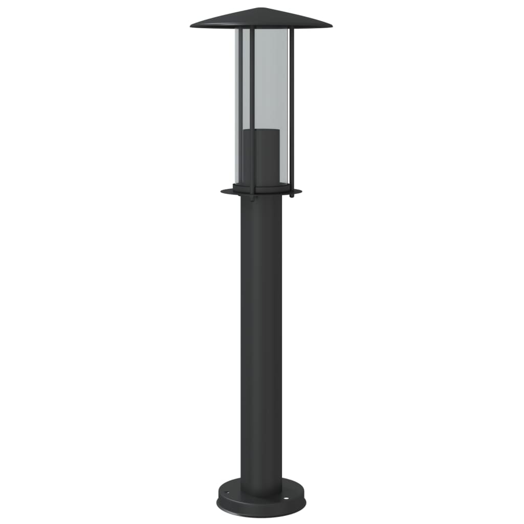 Candeeiros de chão para exterior 3 pcs 60 cm aço inox. preto