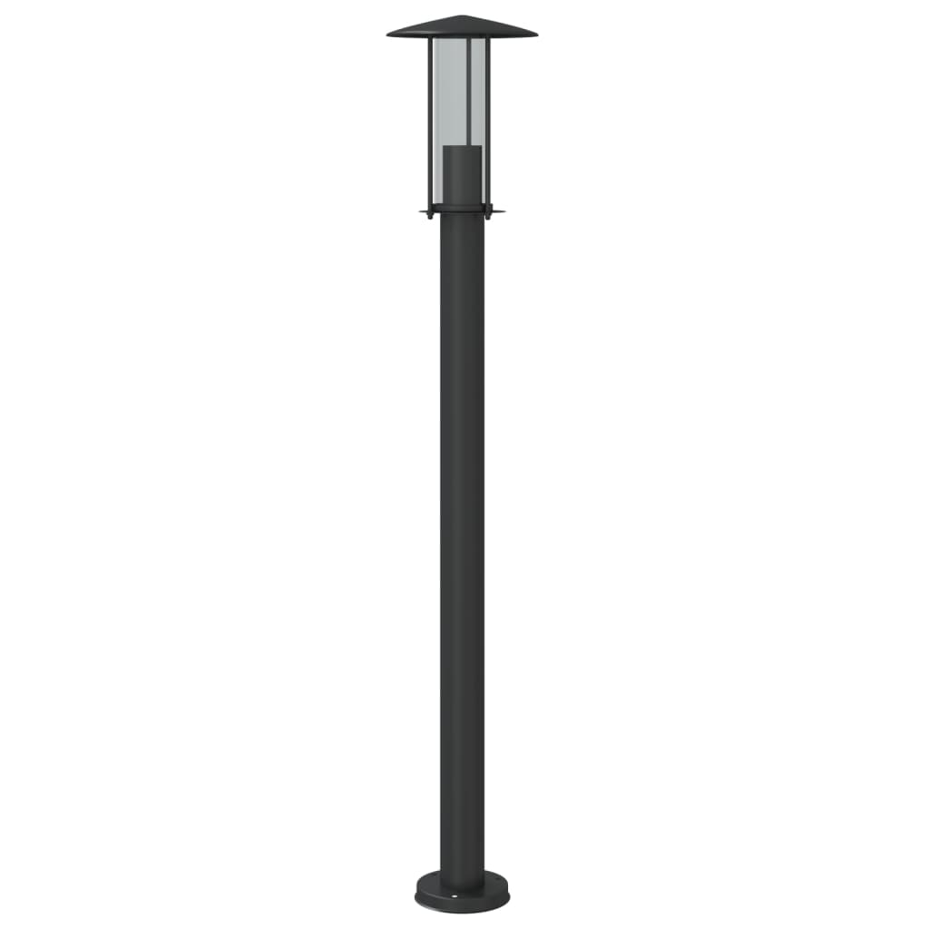 Candeeiro de chão para exterior 100 cm aço inoxidável preto