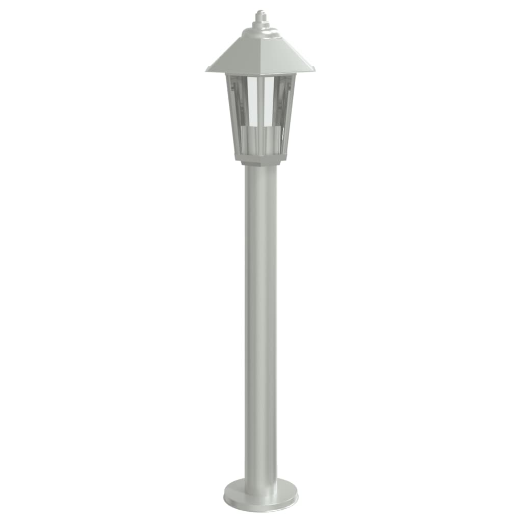 Candeeiro de chão para exterior 80 cm aço inoxidável prateado