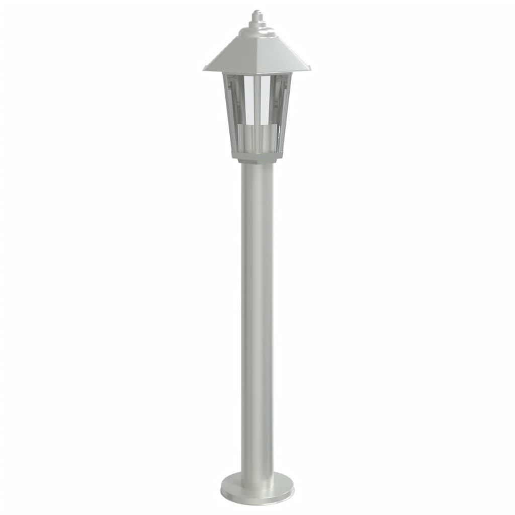 Candeeiros de chão para exterior 3 pcs 80 cm aço inox. prateado