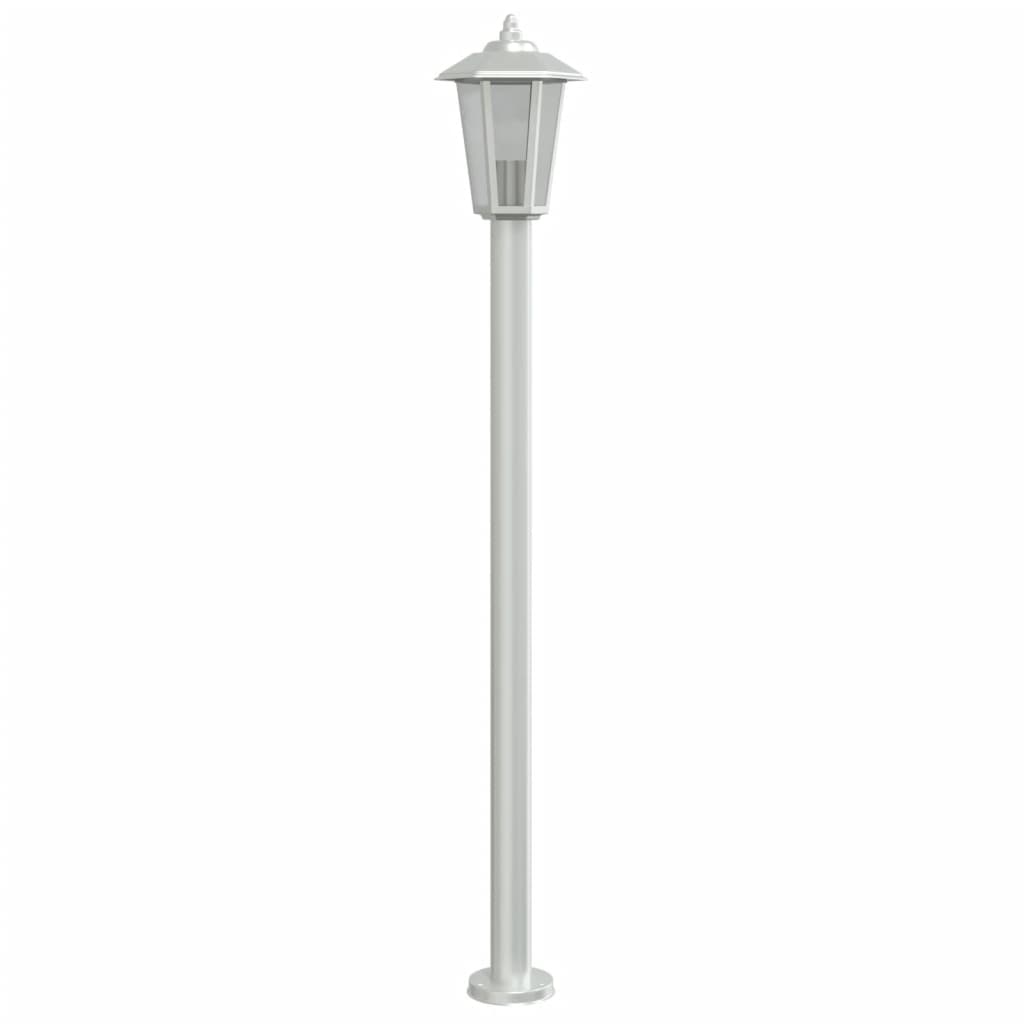 Candeeiro de chão para exterior 120 cm aço inoxidável prateado