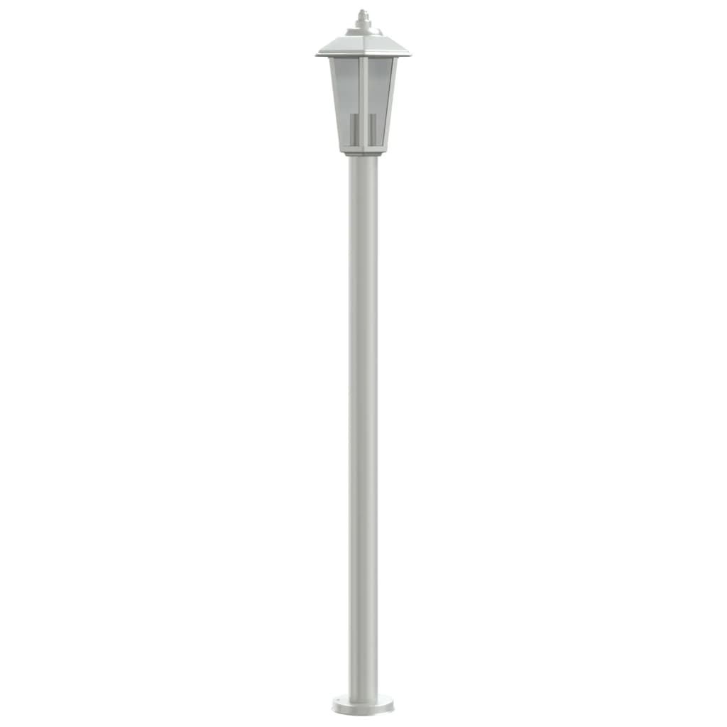 Candeeiro de chão para exterior 120 cm aço inoxidável prateado