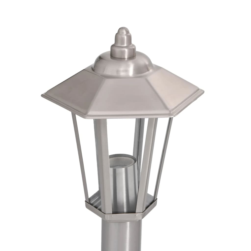 Candeeiro de chão para exterior 120 cm aço inoxidável prateado