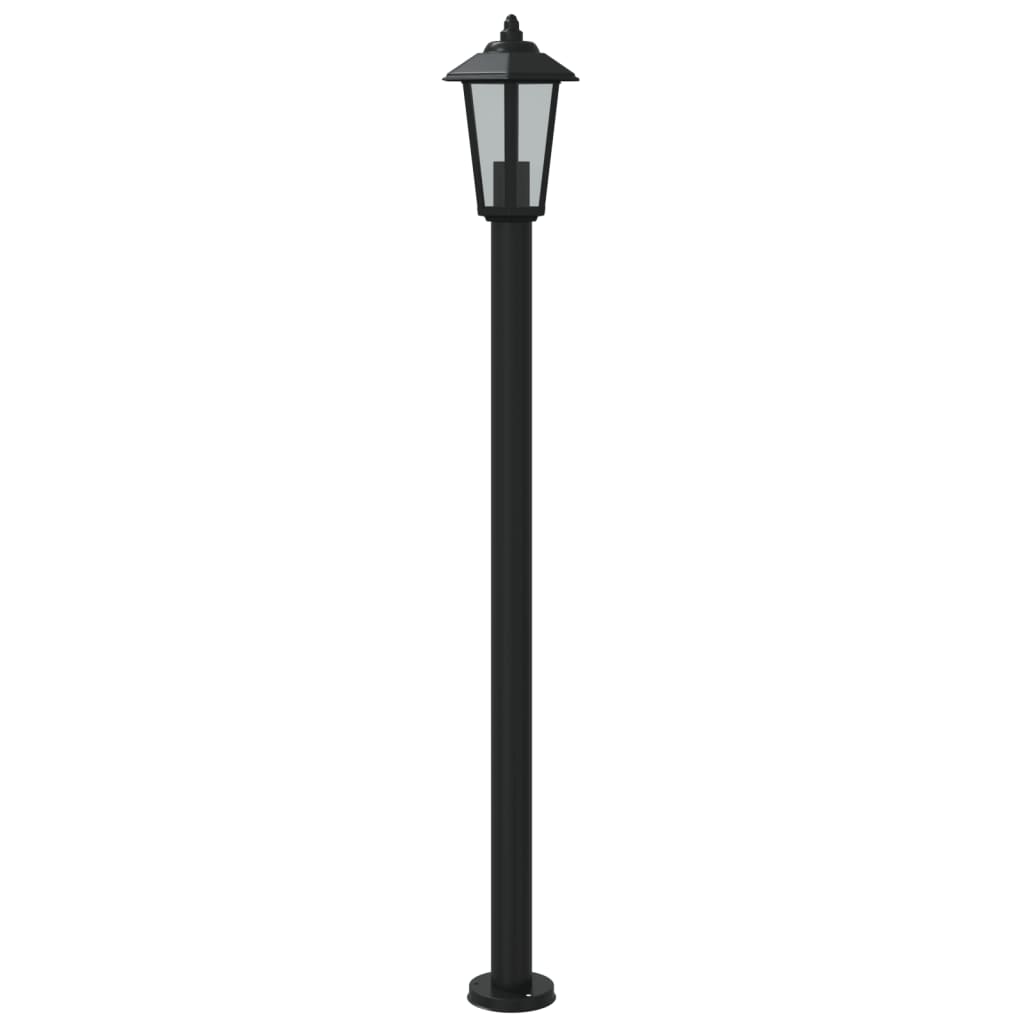 Candeeiro de chão para exterior 120 cm aço inoxidável preto