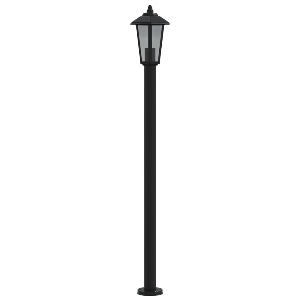 Candeeiro de chão para exterior 120 cm aço inoxidável preto