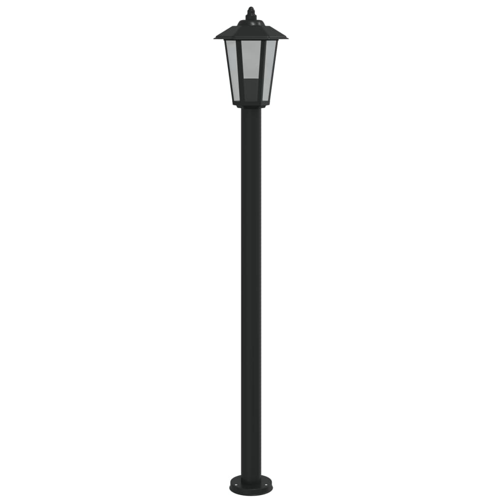 Candeeiro de chão para exterior 120 cm aço inoxidável preto