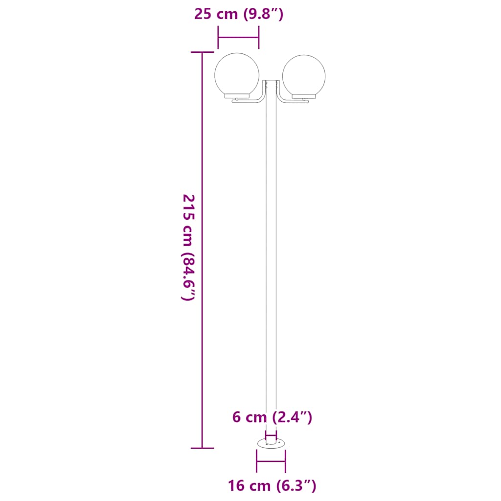 Candeeiro de chão para exterior 3 pcs 215 cm aço inox. prateado