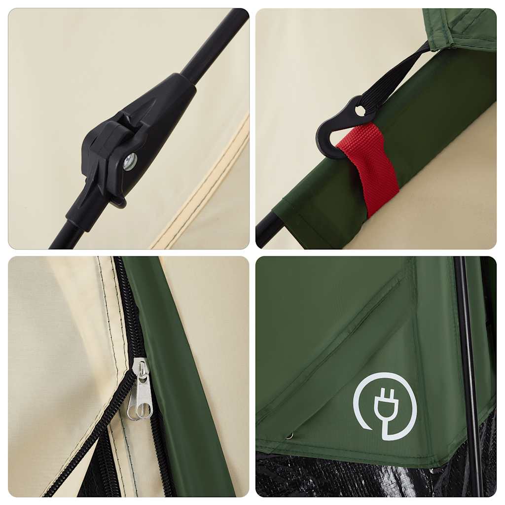 Tenda de campismo cabana para 4 pessoas libertação rápida verde