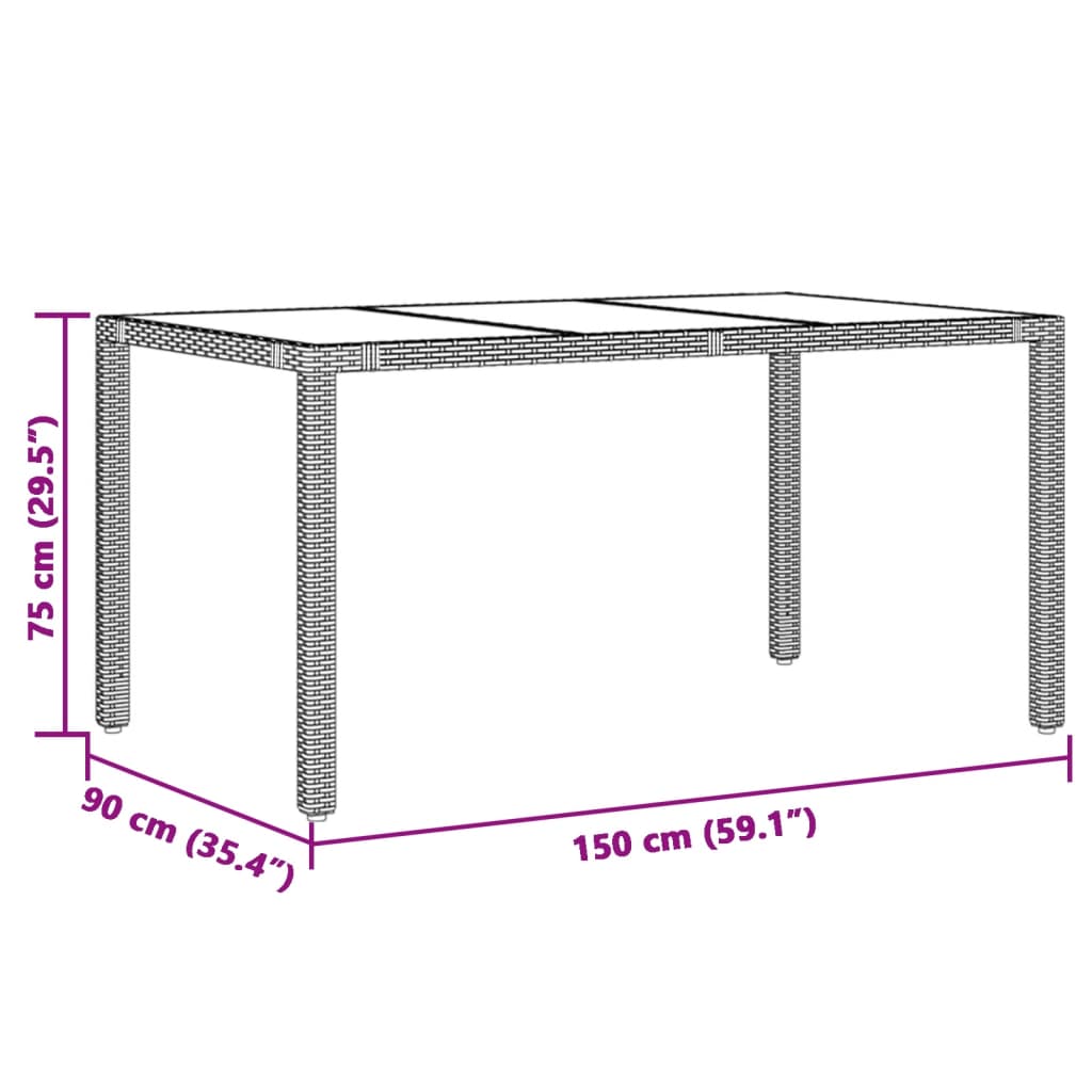 7 pcs conjunto de jantar p/ jardim c/ almofadões vime PE cinza
