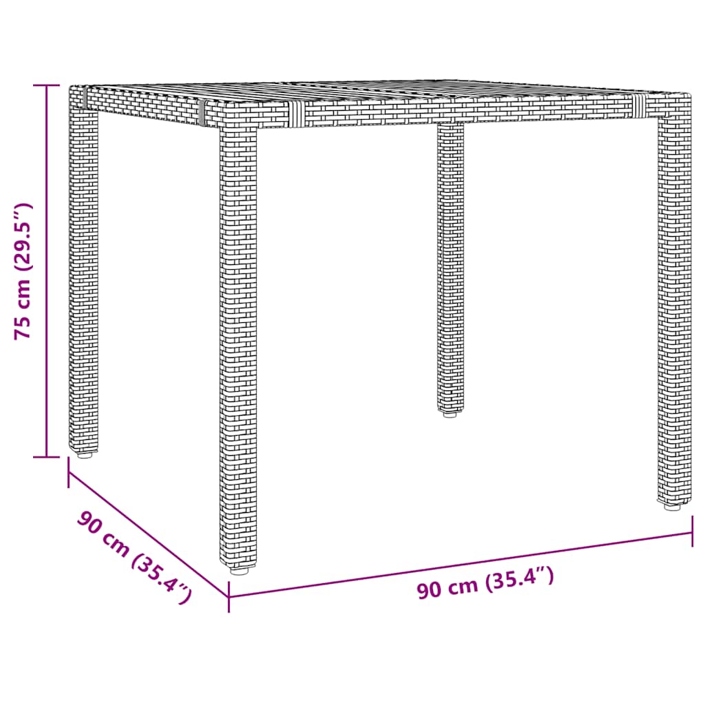 5 pcs conjunto bistrô de jardim c/ almofadões vime PE cinza