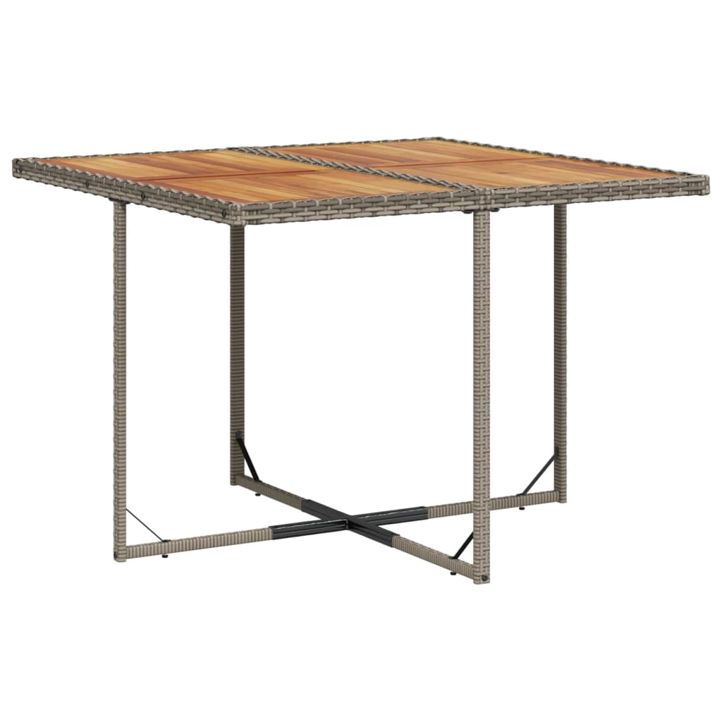 11 pcs conjunto jantar p/ jardim c/ almofadões vime PE cinzento