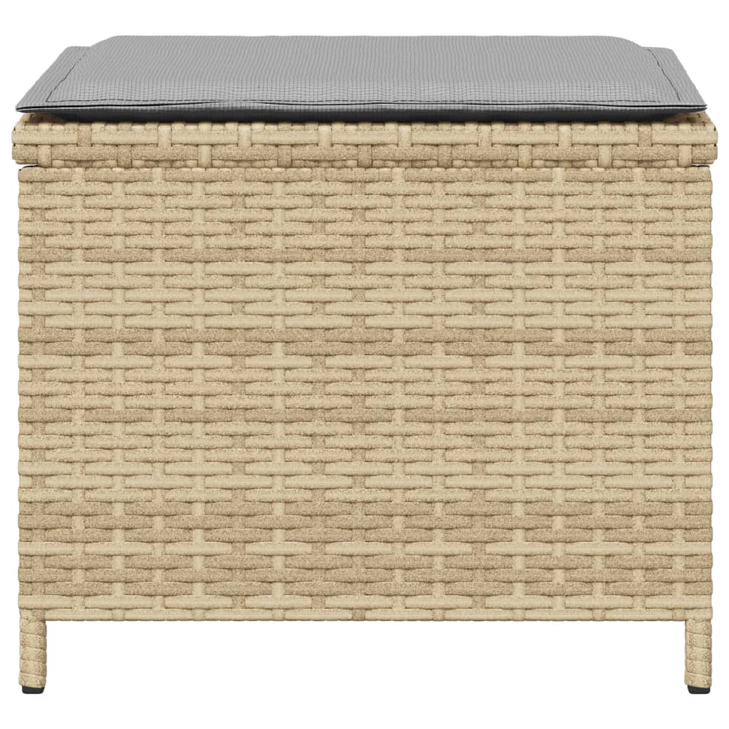 Bancos jardim almofadões 4 pcs 40x40x35 cm vime PE mistura bege