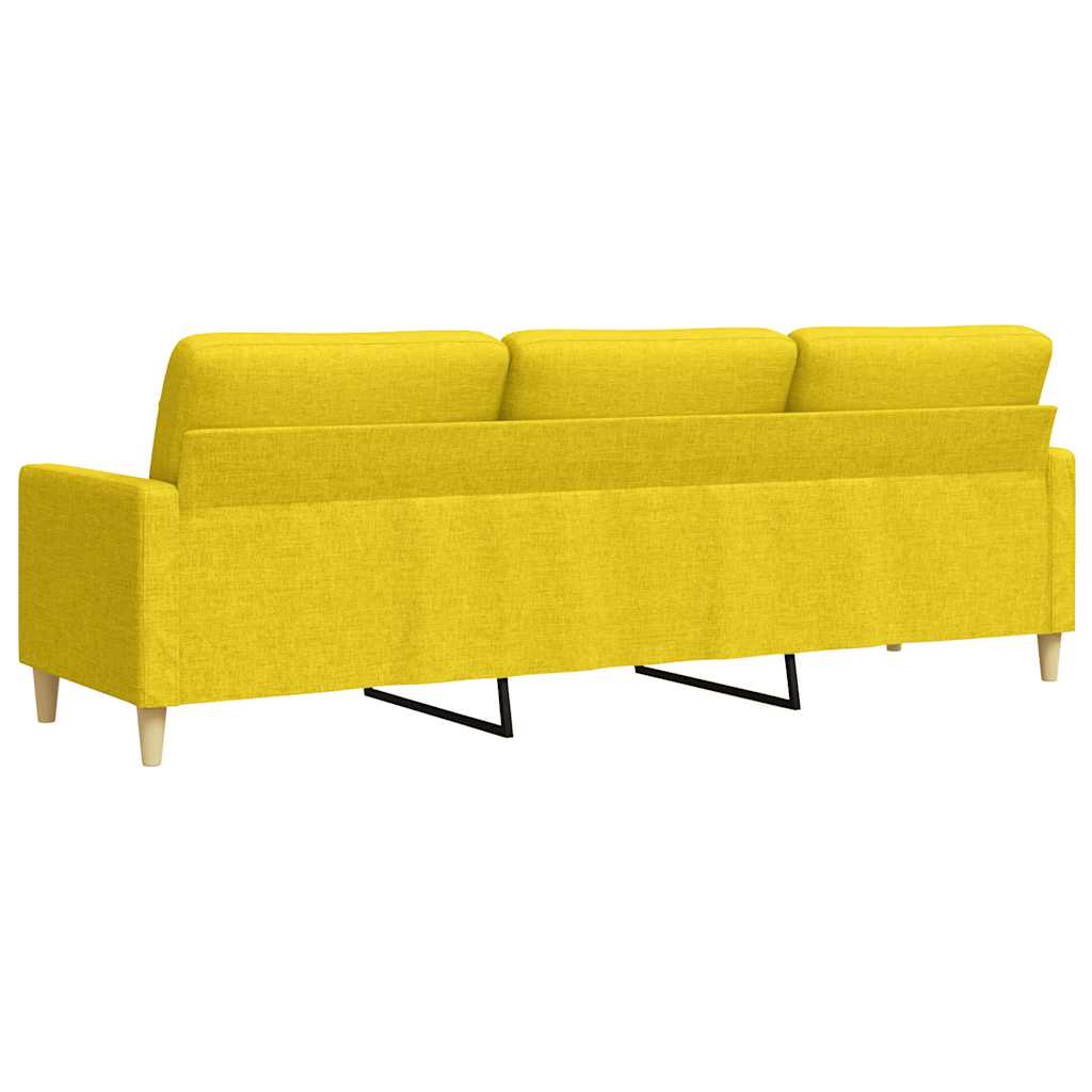 Sofá de 3 lugares 210 cm tecido amarelo-claro