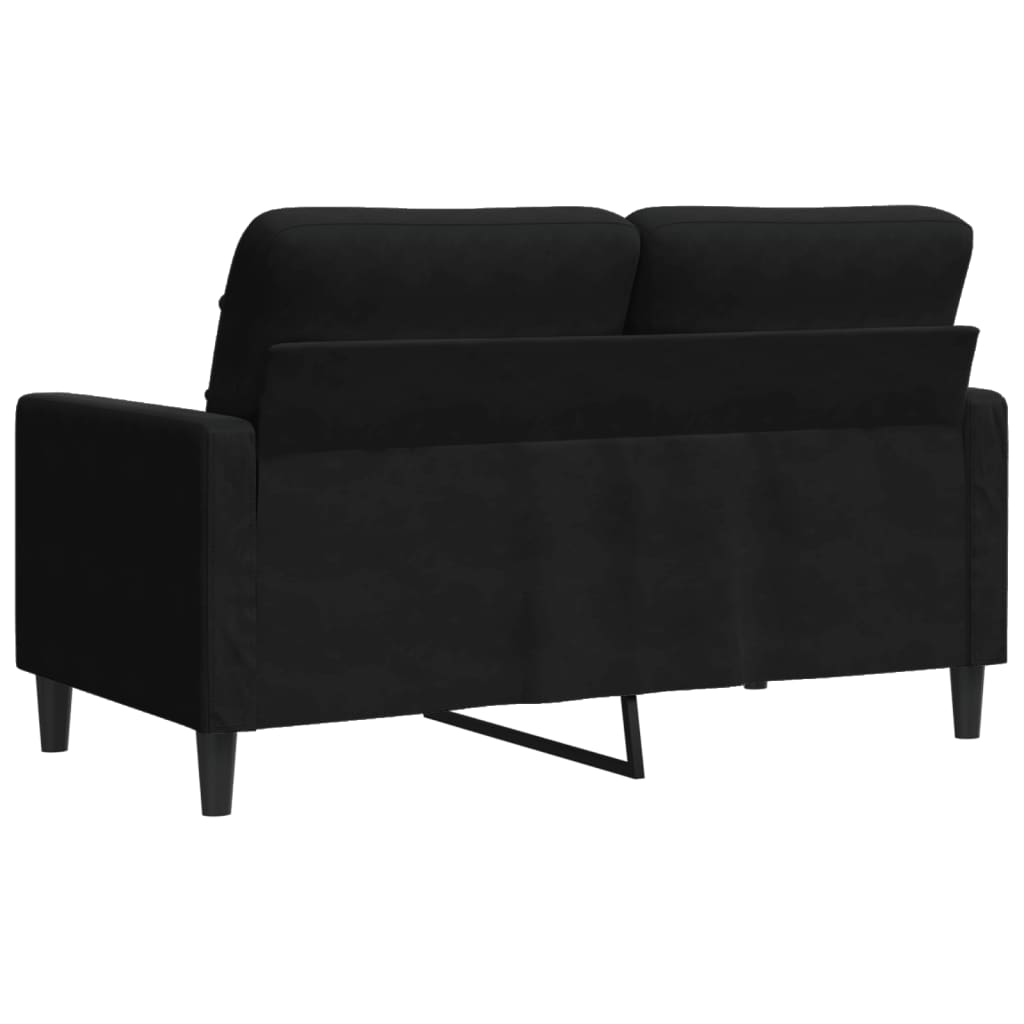 Sofá de 2 lugares veludo 120 cm preto
