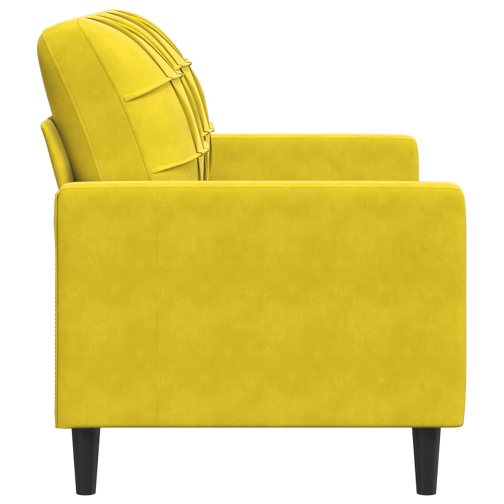 Sofá de 2 lugares veludo 120 cm amarelo