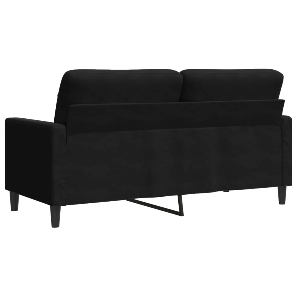 Sofá de 2 lugares veludo 140 cm preto