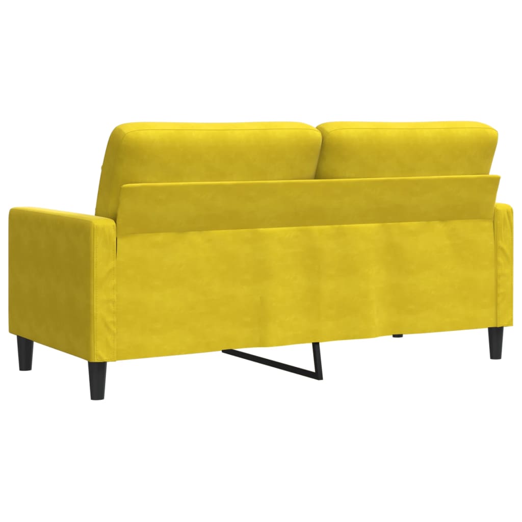 Sofá de 2 lugares veludo 140 cm amarelo