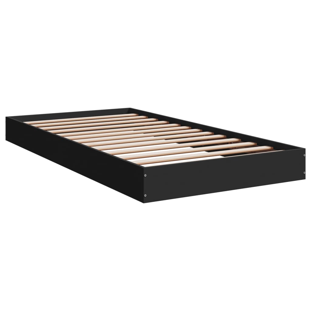 Estrutura de cama 100x200 cm derivados de madeira preto