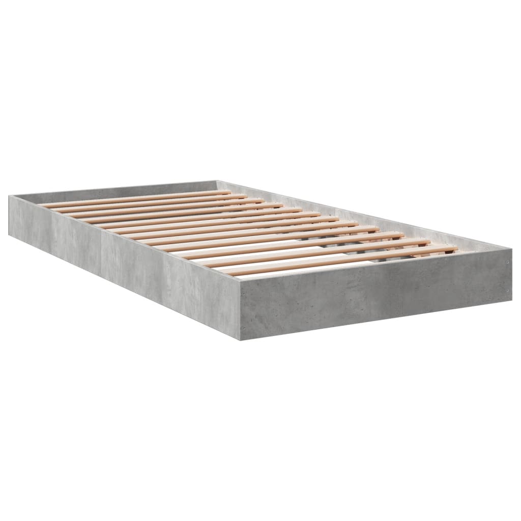 Estrutura de cama 100x200 cm derivados de madeira cinza sonoma