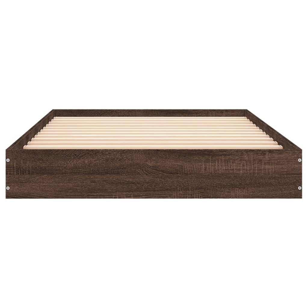 Estrutura cama s/ colchão derivados madeira carvalho castanho