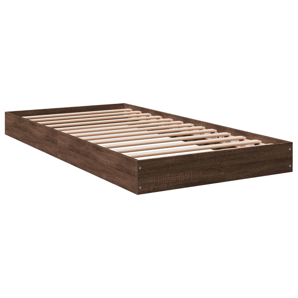 Estrutura cama s/ colchão derivados madeira carvalho castanho
