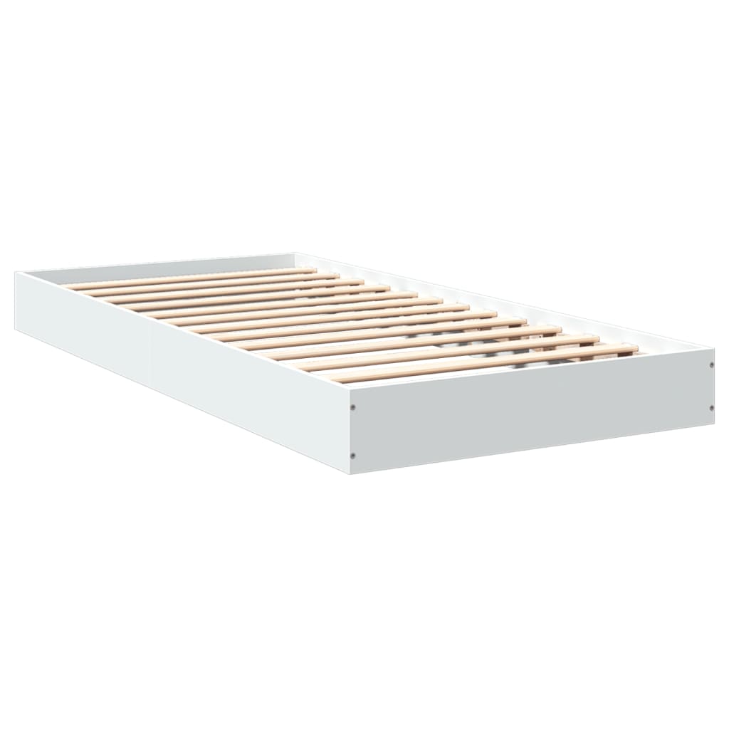 Estrutura de cama 75x190 cm derivados de madeira branco